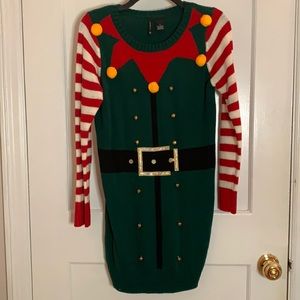 Ugly Christmas Sweater Elf Dress